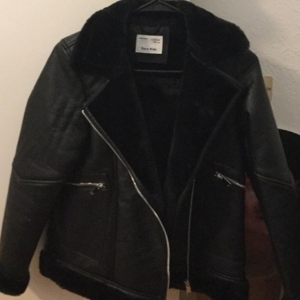 Zara girls Faux leather jacket